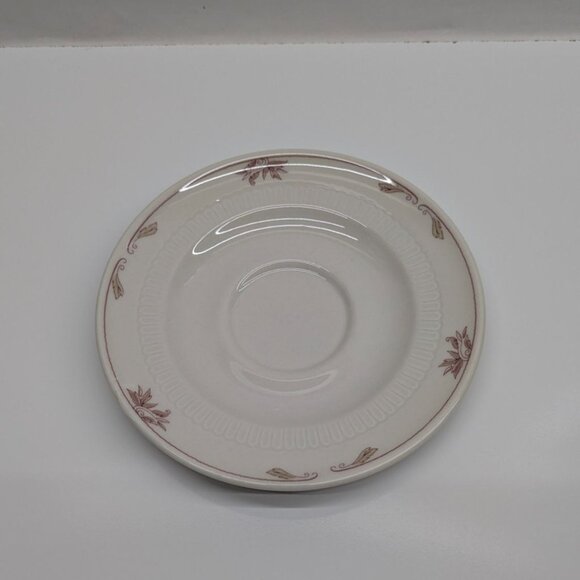 Syracuse China Red Floral Saucer Plate 6" Vintage Ceramic - Picture 1 of 6